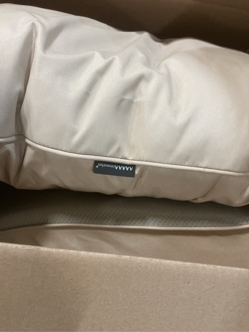Condition photo showing Good Condition for aaaaacessories outdoor seat cushions for chairs, fade-resistant, waterproof patio furniture replacement cushions, 23.5" x 25.5" x 5" + 23.5" x 19", beige beige 23.5"x25.5"x5" / 23.5"x19"