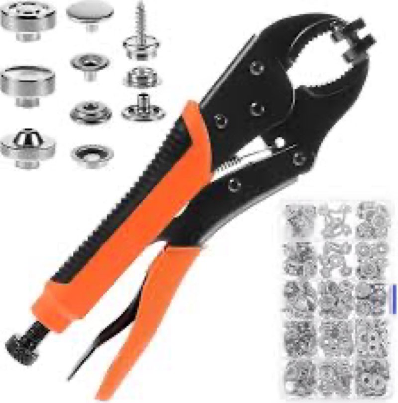 Heavy Duty Snap Fastener Tool kit - Adjustable Snap Setter Tool with 60-Set 15mm Snaps?Snap Button I