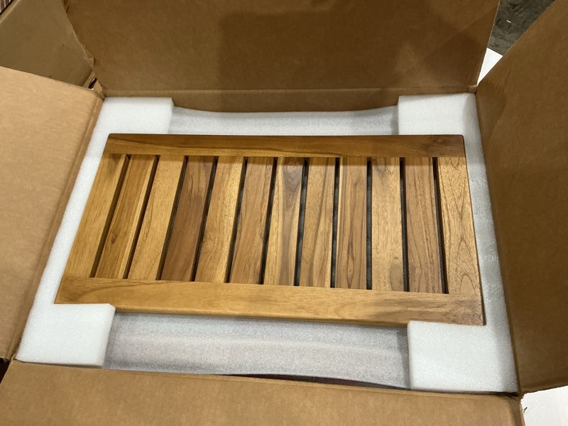 Condition photo showing Good Condition for nnn 24" commercial teak shower bench - 8 non-slip leveling feet & 350 lbs capacity | rock-solid stability for seniors & spa safety | waterproof design for saunas/outdoor pools (patented) 24"w x 12.6" dx 18"h