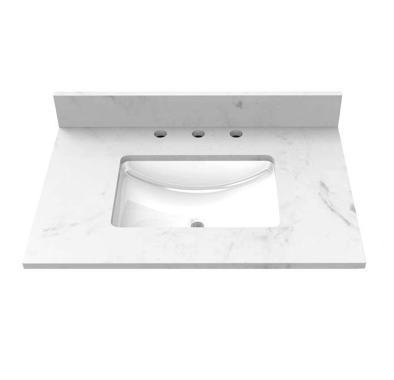 31 in. w x 22 in. d bathroom vanity top with single sink