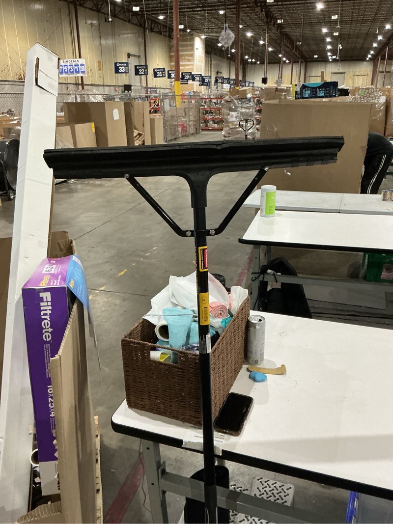 Condition photo showing As Is for rubbermaid commercial products rubber floor squeegee