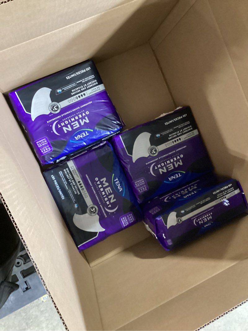 Condition photo showing New/Like New for TENA Men Overnight Incontinence Guard, Bladder Control, Discrete, Overnight Absorbency, 120 Count