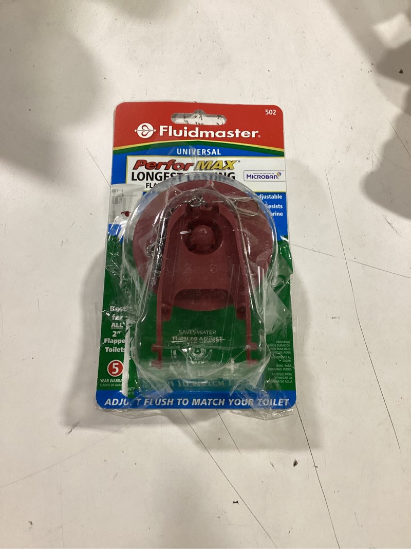 Condition photo showing As Is for Fluidmaster PerforMAX 2-in Rubber Toilet flapper Universal fit for 2-in flush valves, 1.28, 1.6 and 3.5