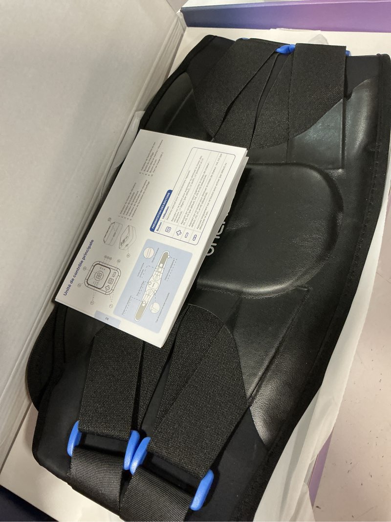 Condition photo showing Good Condition for renpho heating pad for back brace, fsa eligible hsa, portable cordless wearable heat belt with massager, gifts for women men, lower back support pain relief with 5 heat 3 vibration, detachable support 15"x24" black
