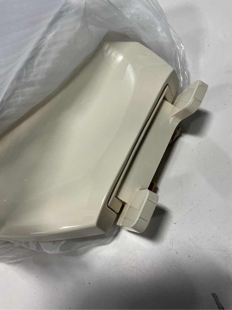 Condition photo showing Good Condition for Gerber Elongated Toilet Seat with Cover, Soft Close, No Slam, Quick & Easy Install, Heavy-Duty Plastic, Adjustable Fit for Standard Elongated Toilets, Durable & Fade-Resistant, Bone G009921325