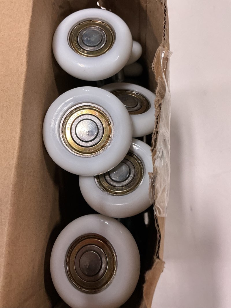Condition photo showing Good Condition for treela 12 pcs 1.8” nylon garage door rollers, quiet durable garage door replacement wheels kit for 2" track 7" extended stem smooth high load 6200zz double seal precision ball bearings parts (white) white 12