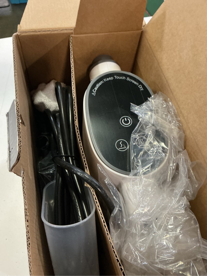 Condition photo showing Good Condition for handheld steam cleaner, 15s fast heating, adjustable steam, 650ml large water tank, pressurized portable steamer for cleaning home, kitchen, car, bathroom, tile, furniture, multi-surface white