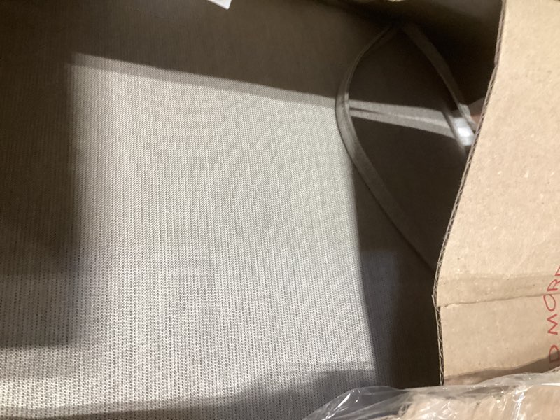 Condition photo showing As Is for 18.5 x 16 inch sunbrella outdoor chair cushions with tie straps, set of 4 thick water repellent rectangle patio chair pads for garden lawn patio furniture, specrtum pebble specrtum pebble 18.5x16 inch