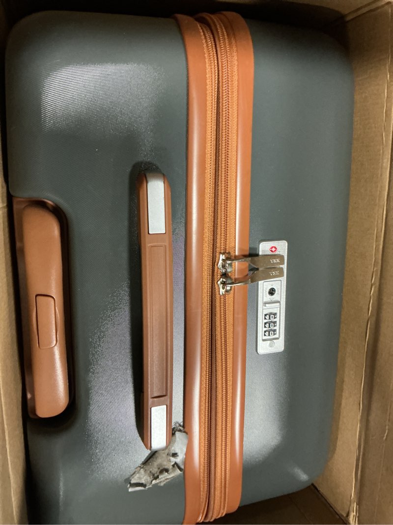 Condition photo showing Good Condition for kono expandable 28 - inch large checked luggage: abs+pc hardside trolley travel case - hard shell suitcase with tsa lock,grey brown