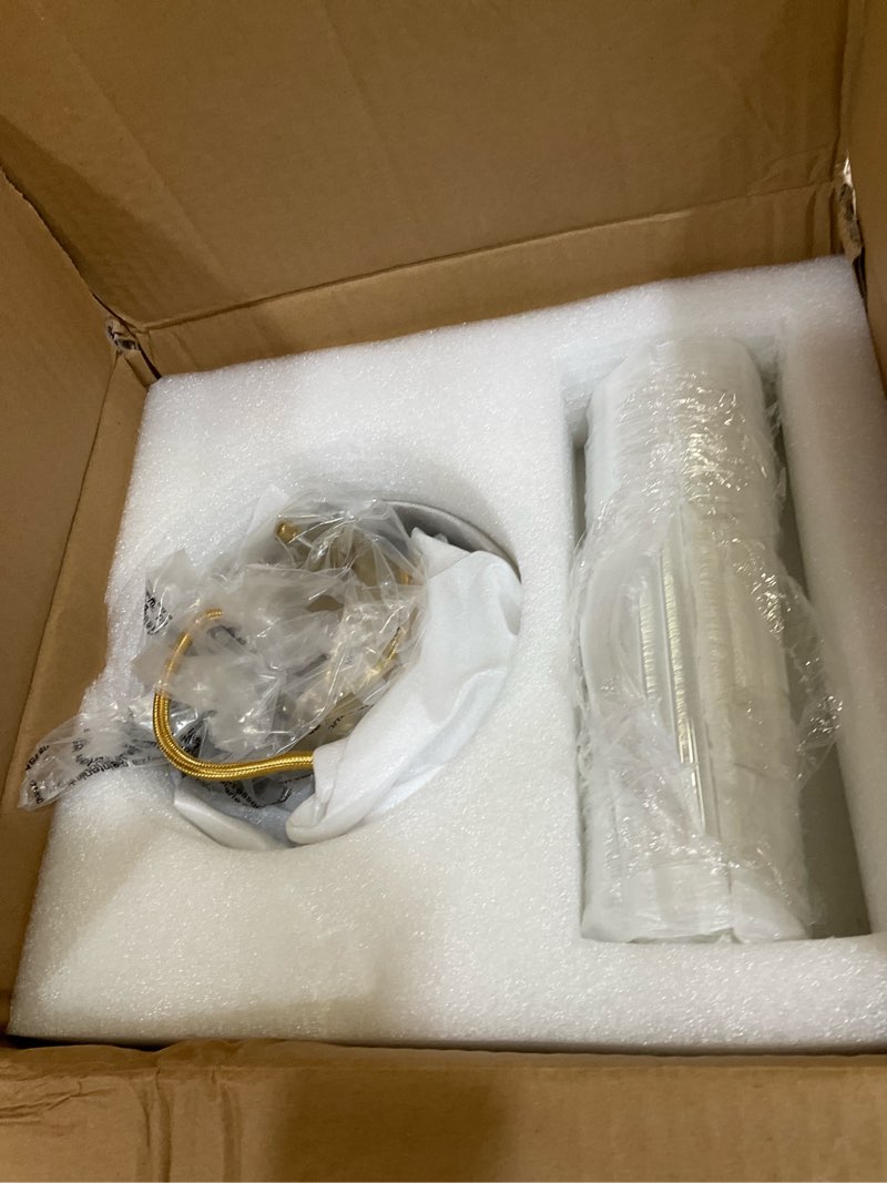 Condition photo showing As Is for Gold Pendant Lights Kitchen Island,1-Light Crystal Pendant Light Fixtures Over Island,Modern Brass Mini chandelier For Dining Room, Adjustable Cord Hanging Lights For Bedroom,Bar,Sink,Entryway