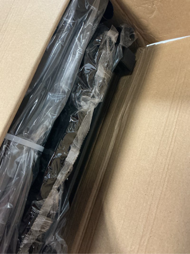 Condition photo showing Good Condition for double rods clothes rack with wheels load 400 lbs, 45 inch rolling clothing rack for hanging clothes, heavy duty garment rack with shelves, metal portable closet, black