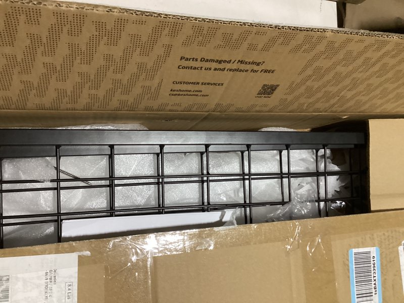 Condition photo showing Good Condition for KES 30-Inch Kitchen Pot Rack - Mounted Hanging Rack for Kitchen Storage and Organization - Matte Black 2-Tier Wall Shelf with Guard Rail for Pots and Pans Organizer with 12 Hooks - KUR215S75B-BK