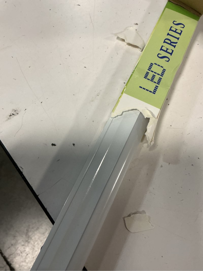 Condition photo showing As Is for lightingwill led t5 integrated fixture 4ft, daylight white 6500k, 20 w, linkable led shop light, led ceiling light and under cabinet light, corded electric with built-in on/off switch, 1 pack daylight white 4 feet