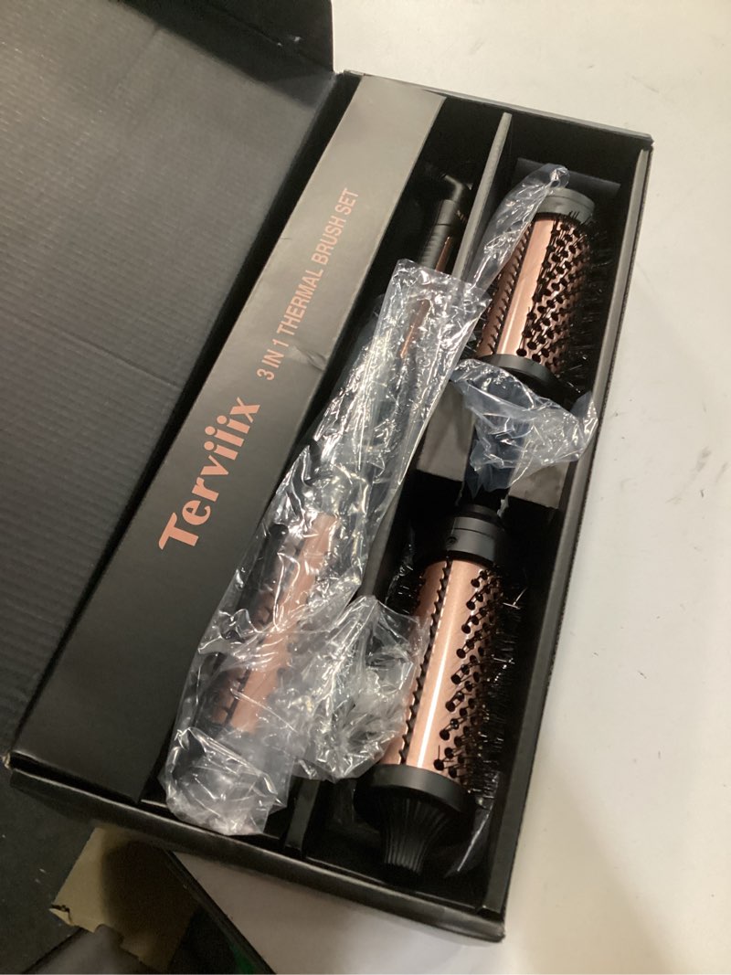 Condition photo showing Good Condition for Terviiix PRO Thermal Brush Set for Voluminous Style, Non-blowing Heated Round Brush with Adjustable Temp, 3-in-1 Curling Brush with Detachable Head(1.25'',1.5'',1.77''), 20S Fast Heating with Dual MCH