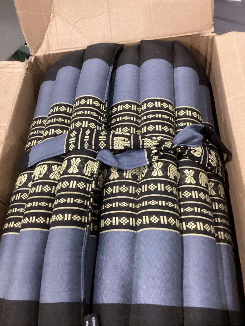 Condition photo showing Good Condition for Leewadee - Foldable Floor Mattress - Japanese Roll Up Futon -Trifold Tatami Mat- Guest Floor Bed - Camping Mattress - Thai Massage Mat, Kapok Filled, 75 x 39 inches, Blue