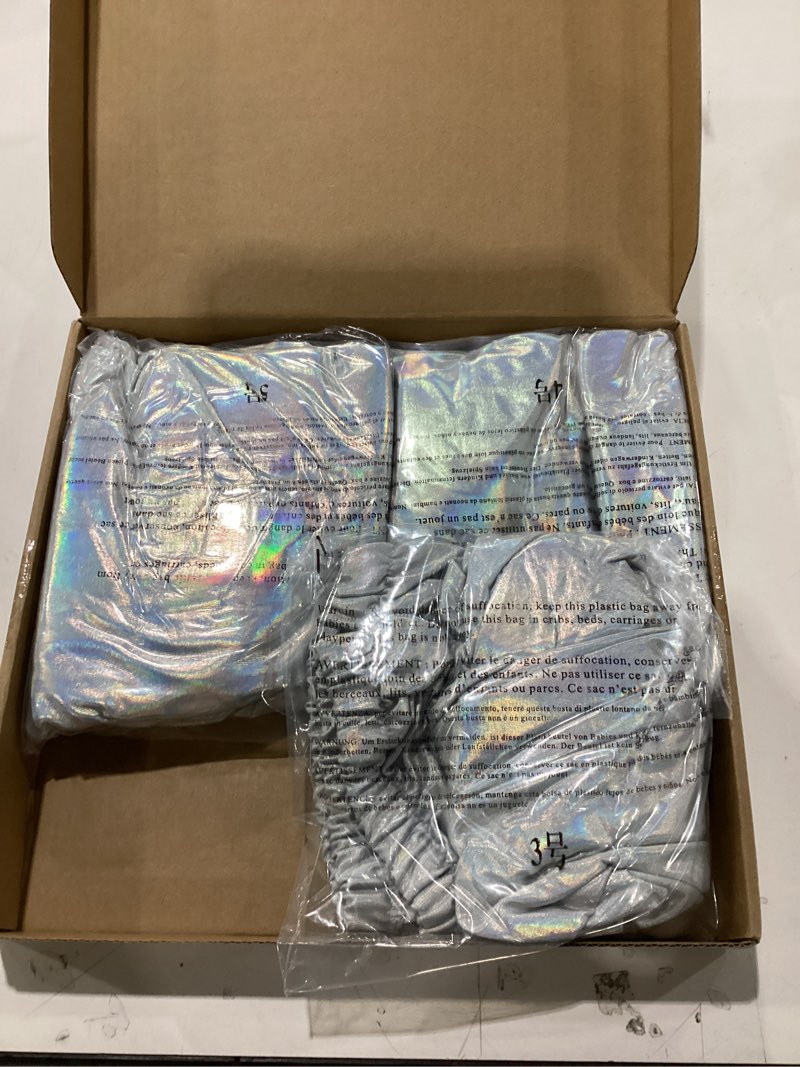 Condition photo showing New/Like New for Wokceer Cylinder Pedestal Stand Covers for Party 3Pcs Spandex Iridescent Cylinder Stand for Party Covers Plinth Pedestal Stand Cover Pillar for Birthday Party Wedding Decor