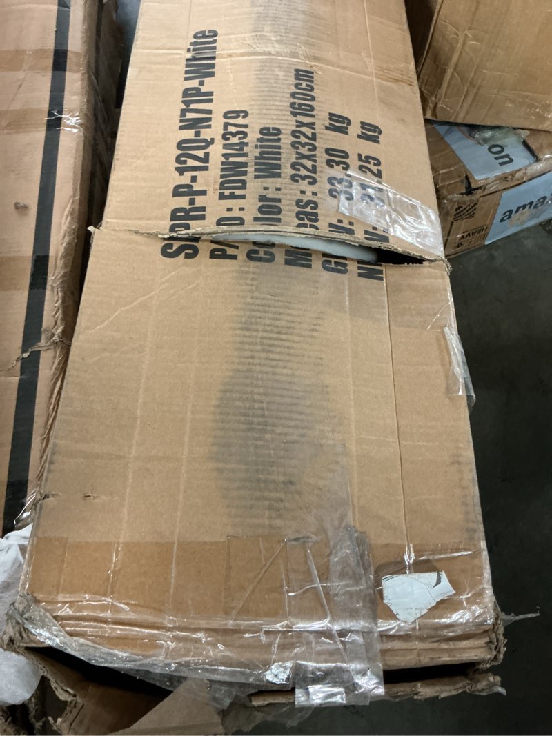 Condition photo showing New/Like New for FDW | 12 Inch Queen Mattress | Medium Firm | Gel Memory Foam Mattress | White | Bed in a Box, CertiPUR-US Certified | Pressure Relief, Cooling Ventilated Foam | Washable Removable Cover