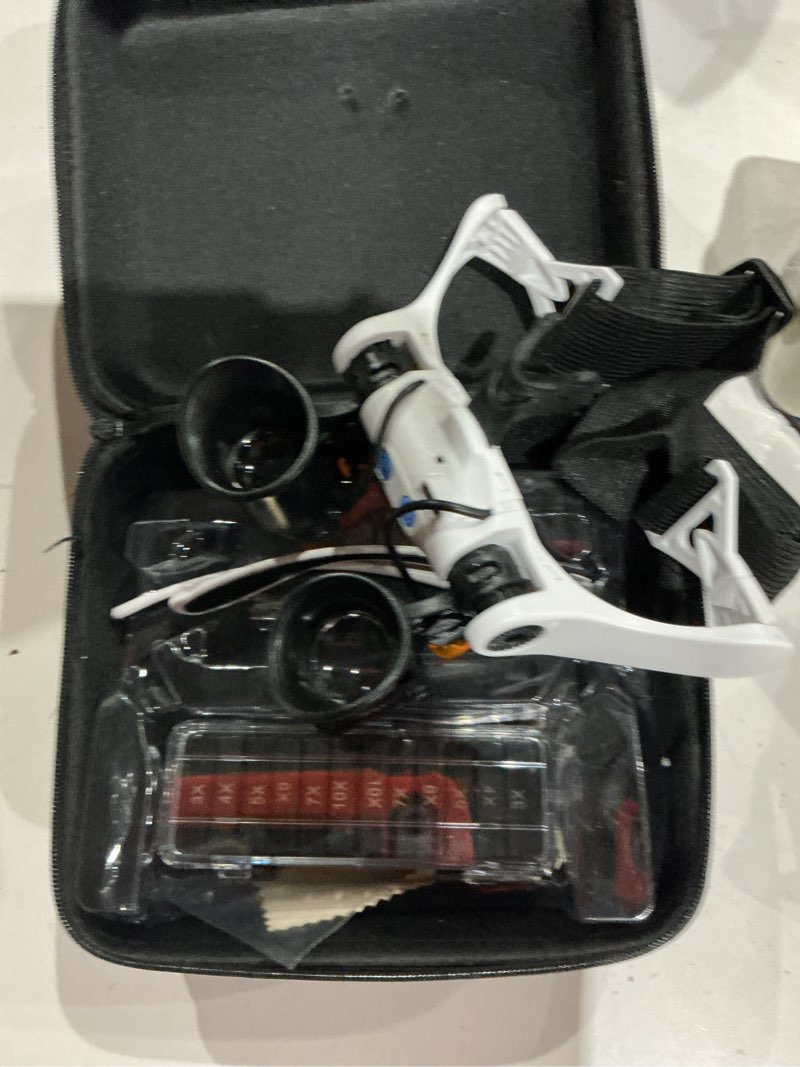 Condition photo showing Good Condition for jarlink magnifying glasses with led light, hands free magnifier with 14 interchangeable lenses 3x 4x 5x 6x 7x 10x 15x, magnifying glasses for close work, crafts, jewelry, sewing, electronics repair