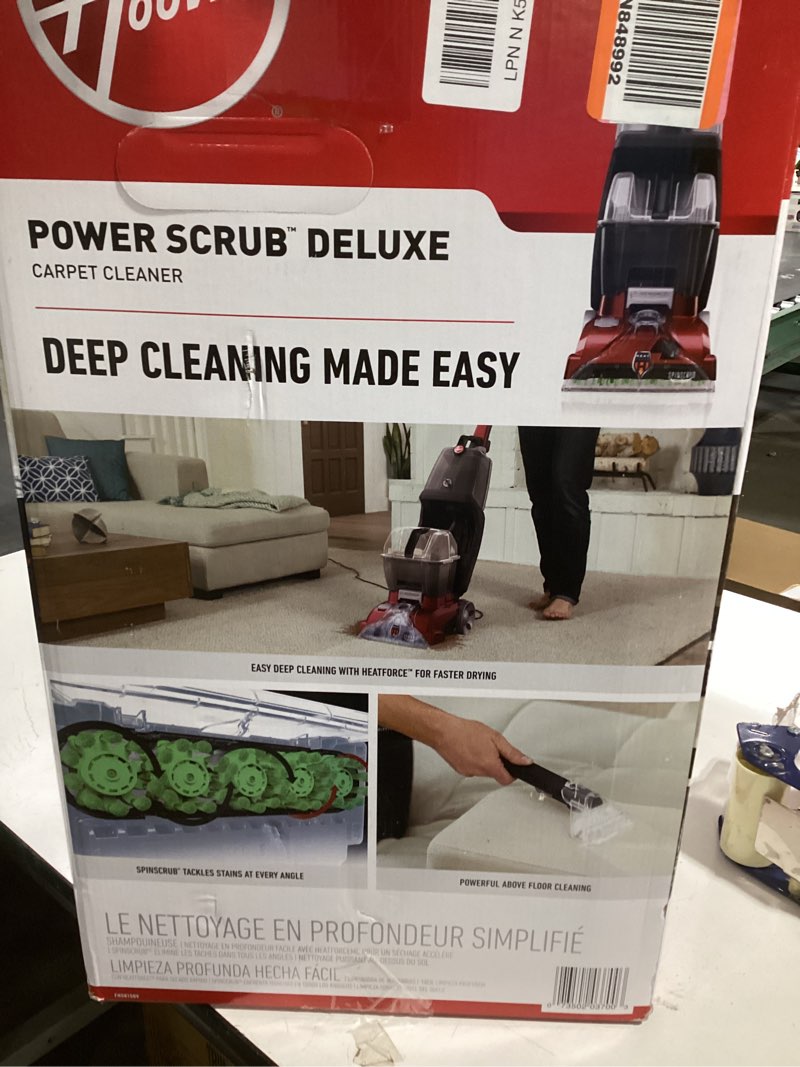 Condition photo showing Good Condition for Hoover PowerScrub Deluxe Carpet Cleaner Machine for Carpet and Upholstery, Deep Cleaning Carpet Shampooer Machine with Multi-Purpose Tools, Pair Carpet Cleaner Solution