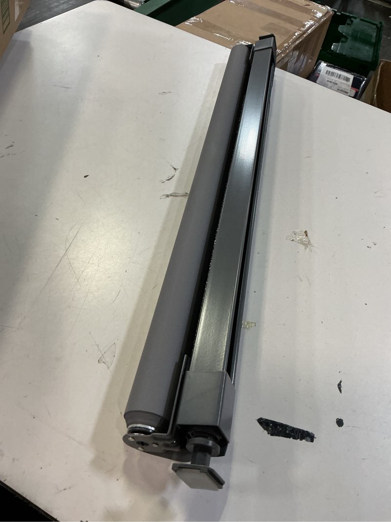 Condition photo showing As Is for lazblinds no drill blinds for indoor windows, blackout roller shades, cordless window blackout blinds, thermal insulated fabric uv protection for home and office, 27" w x 48" h, grey blackout-grey 27" w x 48" h