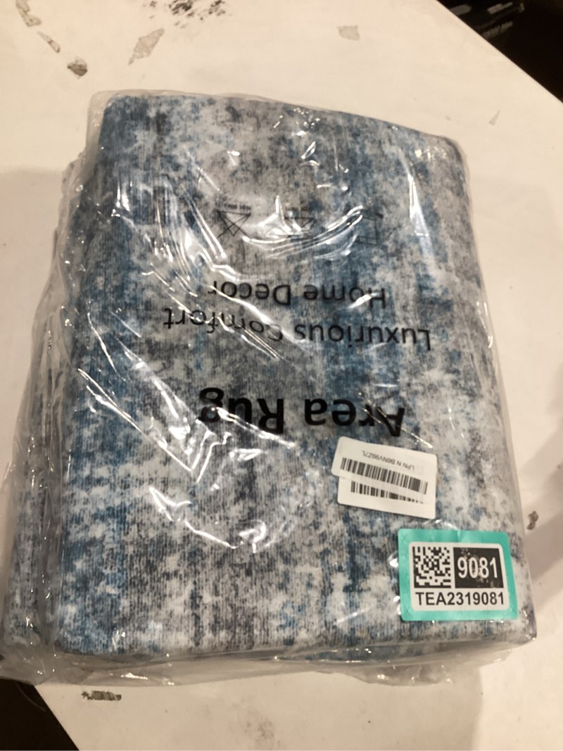 Condition photo showing Good Condition for lepeii 5x7 area rugs, abstract rugs for living room, indoor non-slip washable rug for bedroom, dining room, low pile home decor neutral area rug-blue
