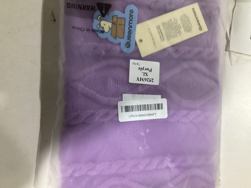 Condition photo showing New/Like New for Queenmore Small Dog Pullover Sweater, Cold Weather Cable Knitwear, Classic Turtleneck Thick Warm Clothes for Chihuahua, Bulldog, Dachshund, Pug (Lilac, X-Large) X-Large Lilac