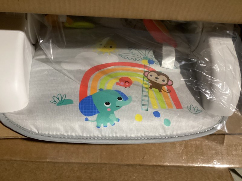 Condition photo showing Good Condition for Bright Starts Learn-to-Sit Baby Floor Seat, 2-Positions Grow with Infant, Portable Baby Chair, Includes Sensory Toys, Unisex, 4-12 Months, Playful Paradise Multicolored