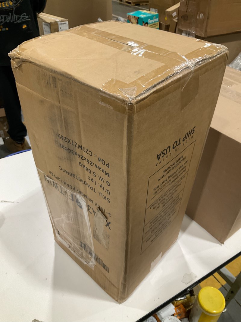 Condition photo showing Good Condition for MLILY Twin Mattress Topper 3 Inch Memory Foam Bed with Gel Infusion, Cooling Pad in a Box, CertiPUR-