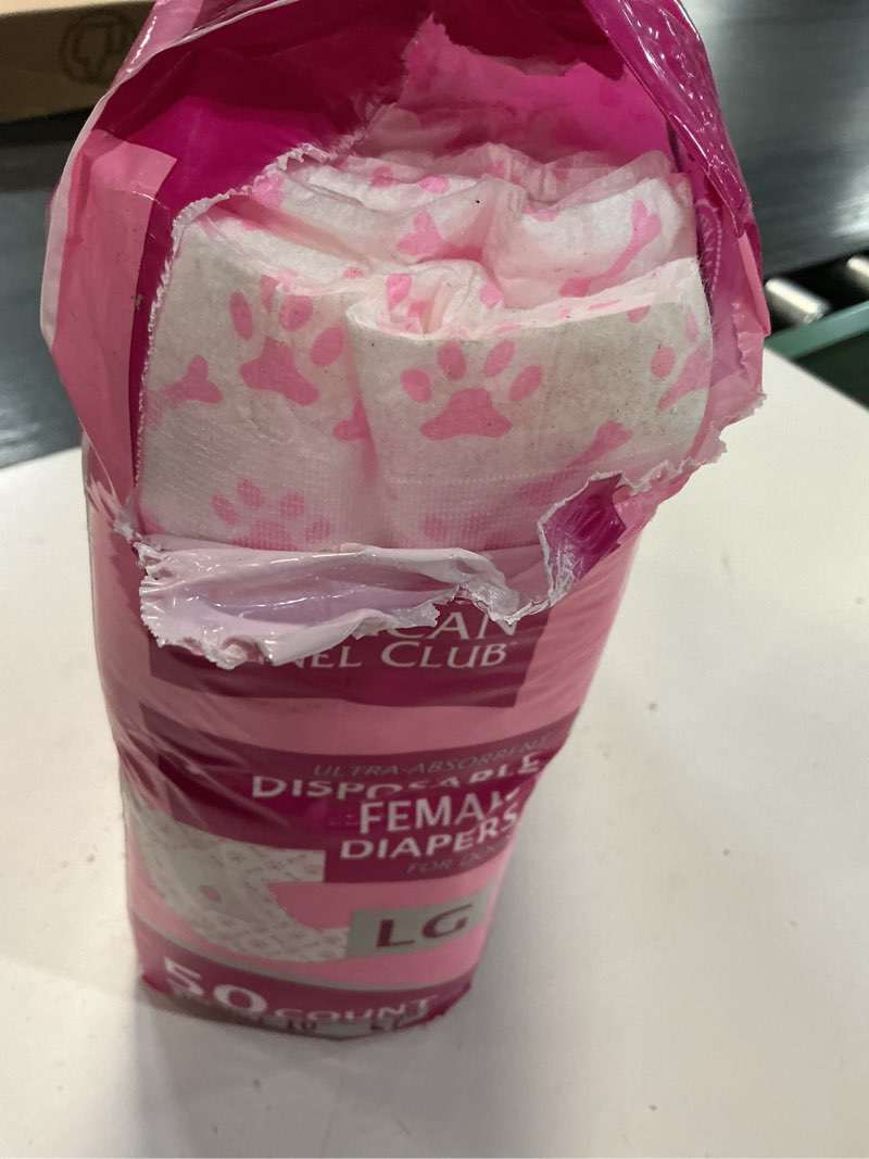 Condition photo showing Good Condition for american kennel club female dog wrap, disposable diapers with wetness indicator, large, 50 count