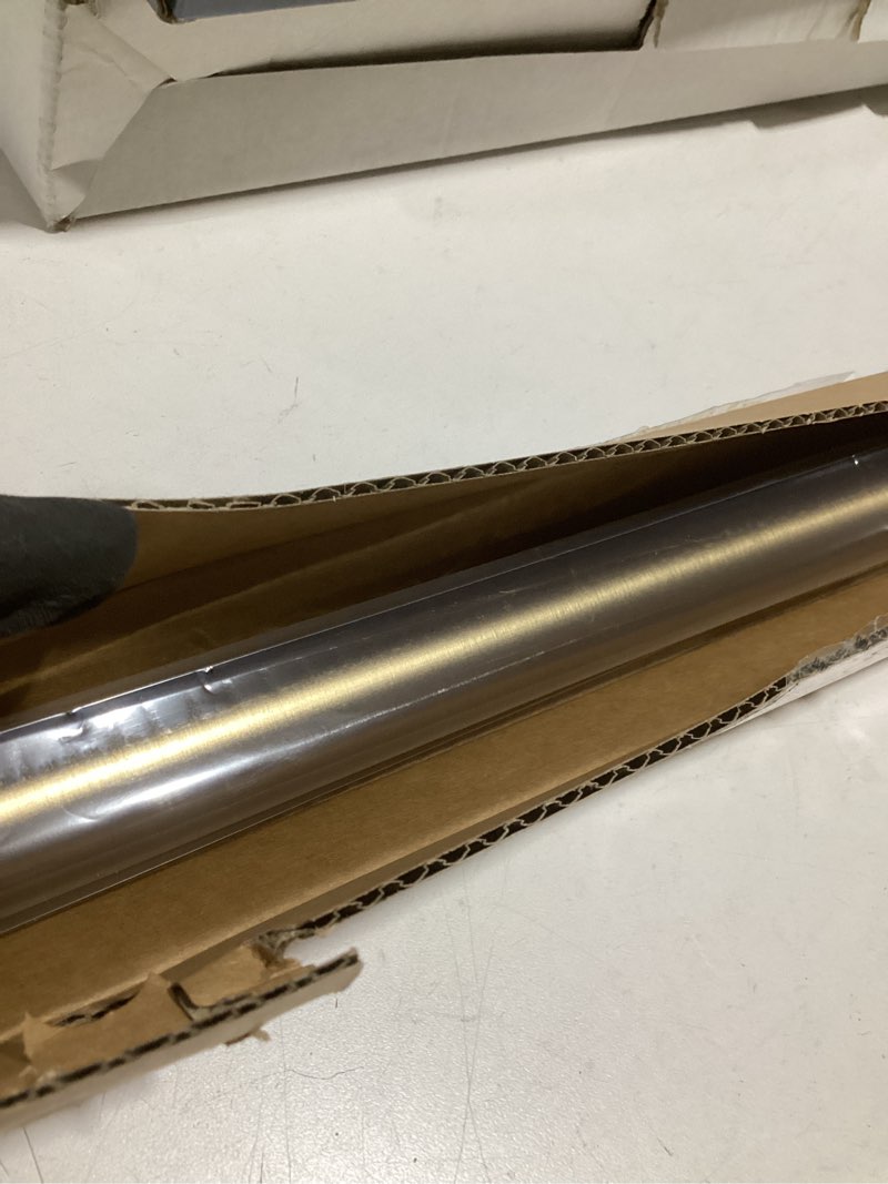 Condition photo showing Good Condition for ivilon drapery window curtain rod - end cap style design 1 inch pole. 28 to 48 inch color warm gold 28 to 48 in.