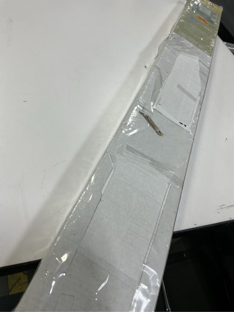 Condition photo showing As Is for Cordless Room Darkening Mini Blind - 39 Inch Width, 64 Inch Length, 1" Slat Size - Pearl White - Cordless GII Deluxe Sundown Horizontal Windows Blinds for Interior by Achim Home Decor