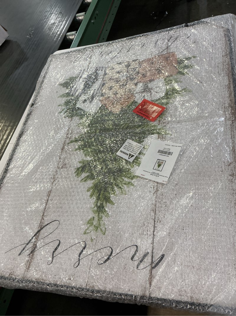 Condition photo showing New/Like New for stupell industries rustic distressed merry christmas tree illustration deborah brown black framed wall art, 24x30 black framed framed 30"l x 24"w