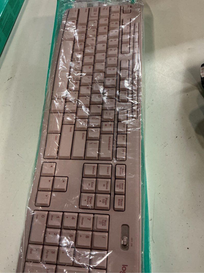 Condition photo showing Good Condition for (( missing mouse))logitech wireless keyboard and mouse combo for windows, 2.4 ghz wireless, compact mouse, rose, walmart exclusive
