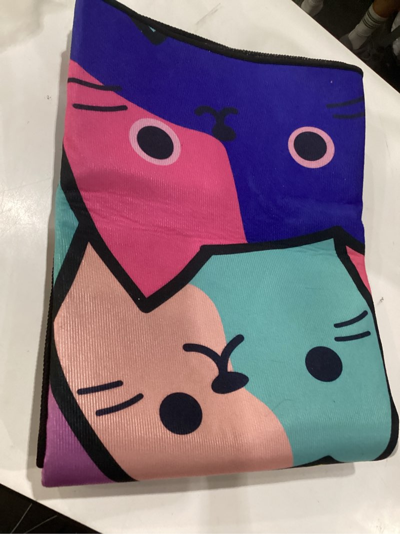 Condition photo showing As Is for cat rug for girls bedroom - cartoon cat carpet for kids room cute rugs room decor colorful anime carpet with animal printed, 3x5 feet ljj-4 3' x 5' (rectangular)