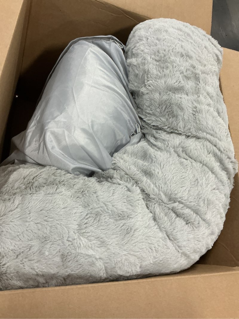 Condition photo showing New/Like New for Donut Dog Bed - Premium Comfort for Anxiety Relief - Fluffy & Calming Design with Ultra-Plush Support | Cozy Round Dog Bed with Super Soft Circle Style (Size S Dark Grey) Small Dark Grey