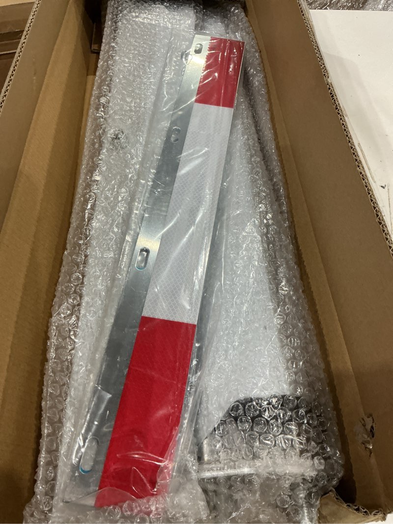 Condition photo showing Good Condition for stainless steel straight spring loaded mud flap hanger set 2-1/2" bolt spacing 30" length with aluminum reflective tapes for semi trucks accessories 2-1/2" bolt spacing (hangers & reflectors)
