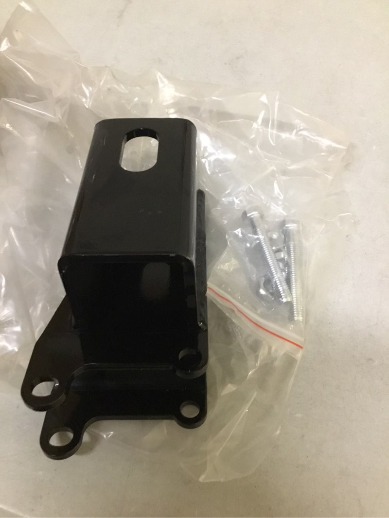 Condition photo showing New/Like New for heavy duty 2 inch atv hitch receiver for honda rancher rubicon foreman | fits solid axle trx 350 420 500 520 series, 4 wheeler utility towing adapter bracket, includes mounting hardware