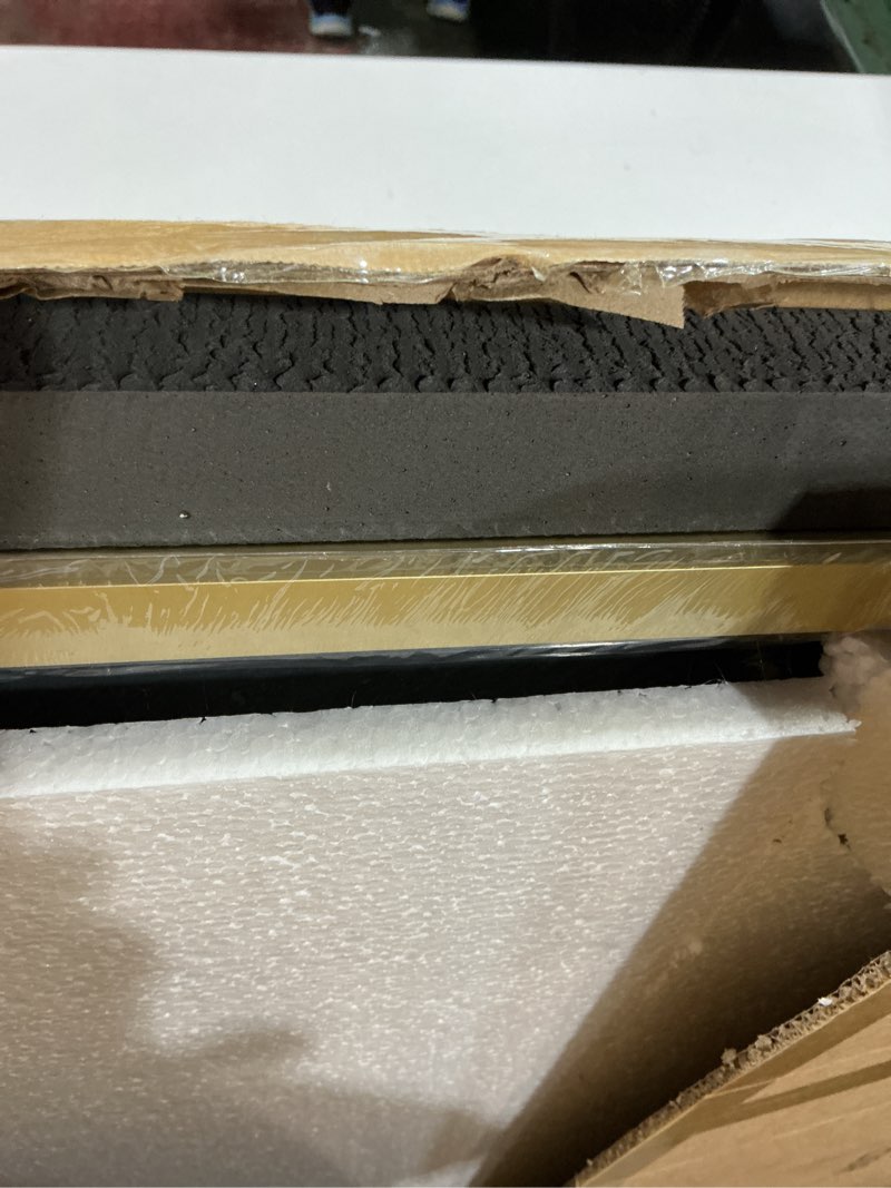 Condition photo showing New/Like New for 36x48inch Bathroom Mirror, Gold Rectangle Mirror with Thin Metal Frame, Large Rectangular Wall Mirrors for Bathroom, Living Room, Hair Salon, Big Farmhouse Mirror Hang Horizontal/Vertical Gold 48"L x 36"W