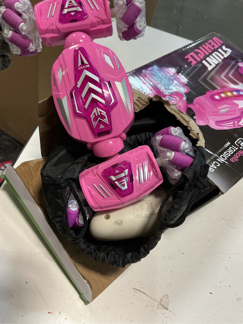 Condition photo showing As Is for Gesture Sensing RC Stunt Car, Remote Control Car 360° Rotating 4WD 2.4Ghz RC Cars Transform Hand Controlled Toys with Light & Music, Best Gifts for Girls Age 6-7 8-12 Pink