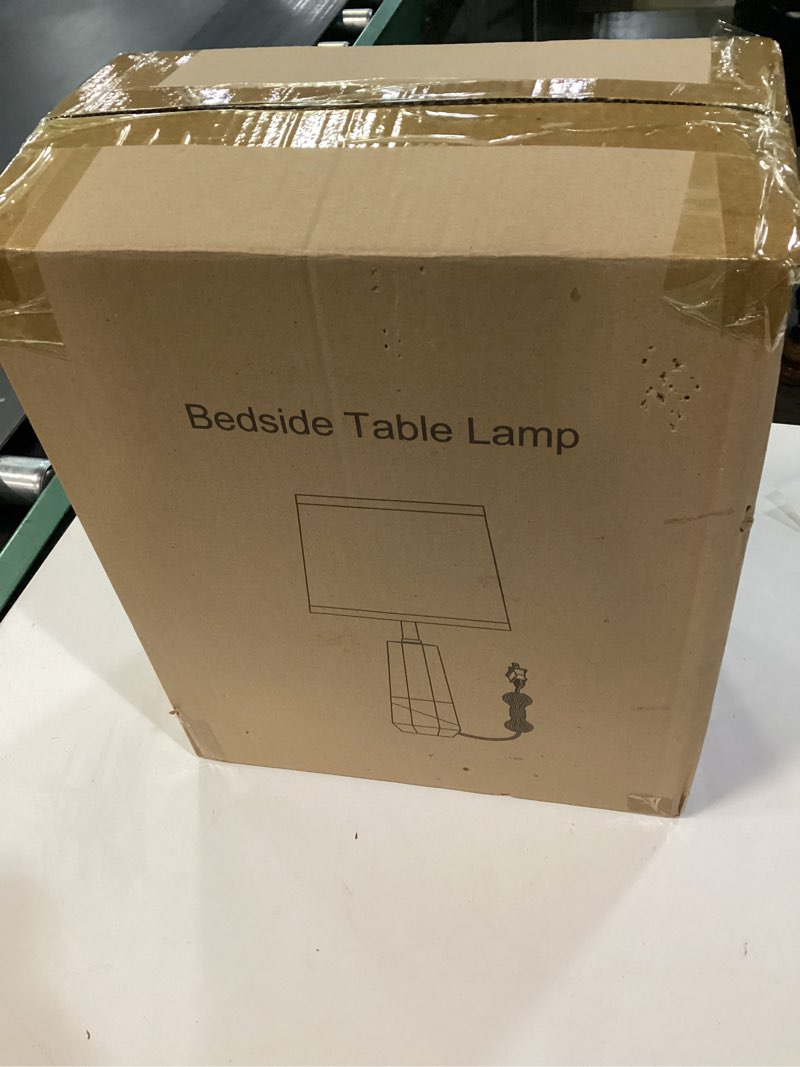 Condition photo showing New/Like New for GyroVu 3 Color Temperature Adjustable Table Lamp, Ceramic Lamp Set of 2, Bedside Lamps with Rotary Swtich, Nightstand Lamp for Living Room Bedroom Office, Bulbs Included-Pink C Pink; White Lampshade