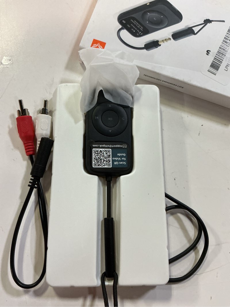 Condition photo showing Good Condition for soundsync pro bluetooth transmitter & receiver for airplane, easy setup bluetooth audio transceiver for 2 bt devices, volume control, rca for tv black