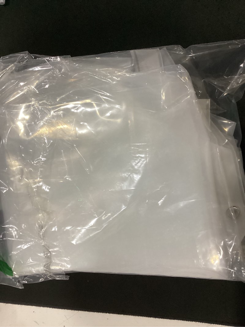 Condition photo showing Good Condition for (product similar) stitch & stone shower curtain liner, premium lightweight durable waterproof 4g peva for bathroom with weighted magnets, standard size 70\" x 72\" clear 1 pack clear lightweight 70\"w x 72\"l (pack of 1)