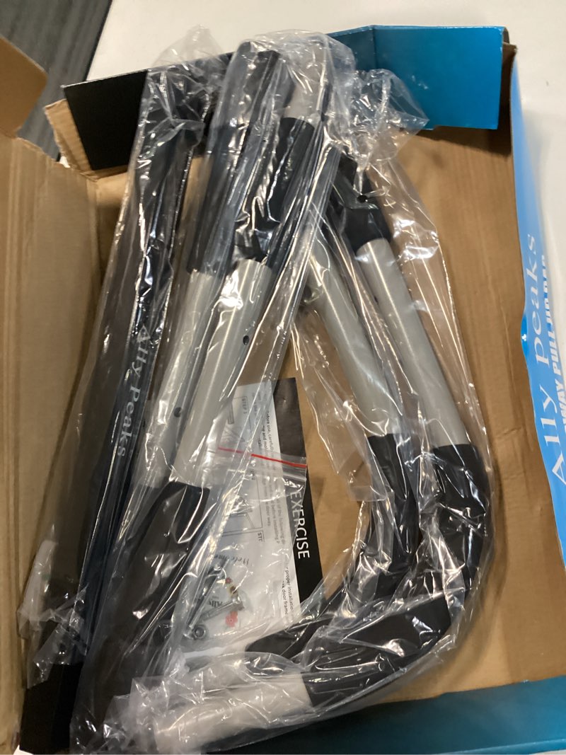 Condition photo showing New/Like New for ally peaks pull up bar for doorway | thickened steel max limit 440 lbs upper body fitness workout bar| multi-grip strength for doorway | indoor chin-up bar fitness trainer for home gym portable silver2
