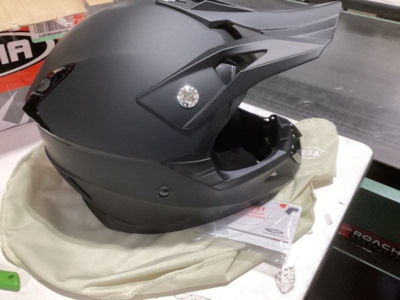 Condition photo showing New/Like New for YEMA Adults Dirt Bike Helmets, Ventilated Motocross ATV Dirtbike Offroad BMX MX Helmets, DOT Approved Motorcycle Helmets, YM-915, Black Matte Black Medium