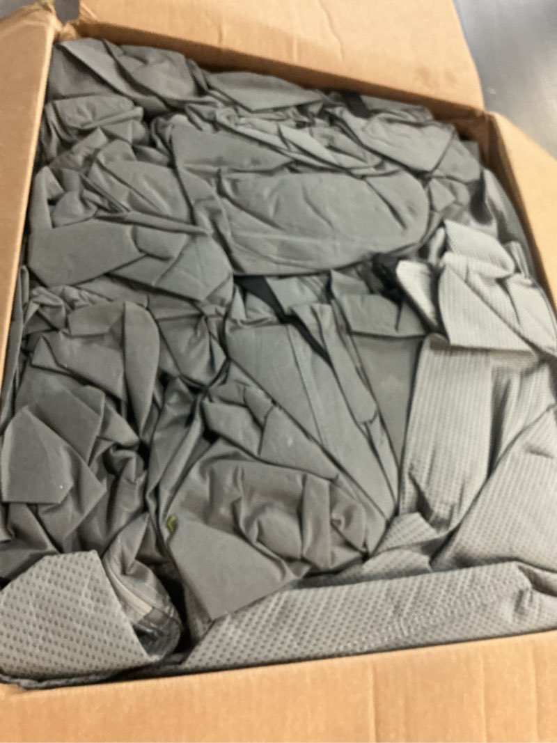 Condition photo showing As Is for rv cover 24-27ft: lightweight travel trailer cover, waterproof camper cover for toy hauler, winter campsite, with tongue jack cover, extra windproof ropes, gutter covers travel trailer cover (gray) fits 24-27ft