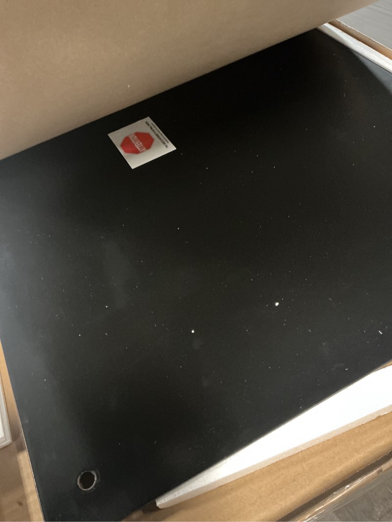 Condition photo showing As Is for maxtek Magnetic Glass Dry Erase White Board, 36" x 24" Black Glass Board for Wall Mounted, Includes 6 Magnets with Marker Tray, 3 Markers and 1 Eraser for Classroom Home, Office Supplies 36"W x 24"H