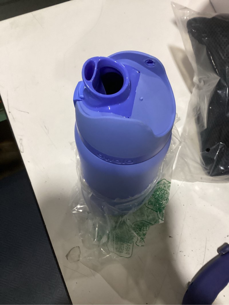 Condition photo showing As Is for top broke owala freesip insulated stainless steel water bottle with straw, bpa-free sports water bottle, great for travel, 32 oz, out of the blue