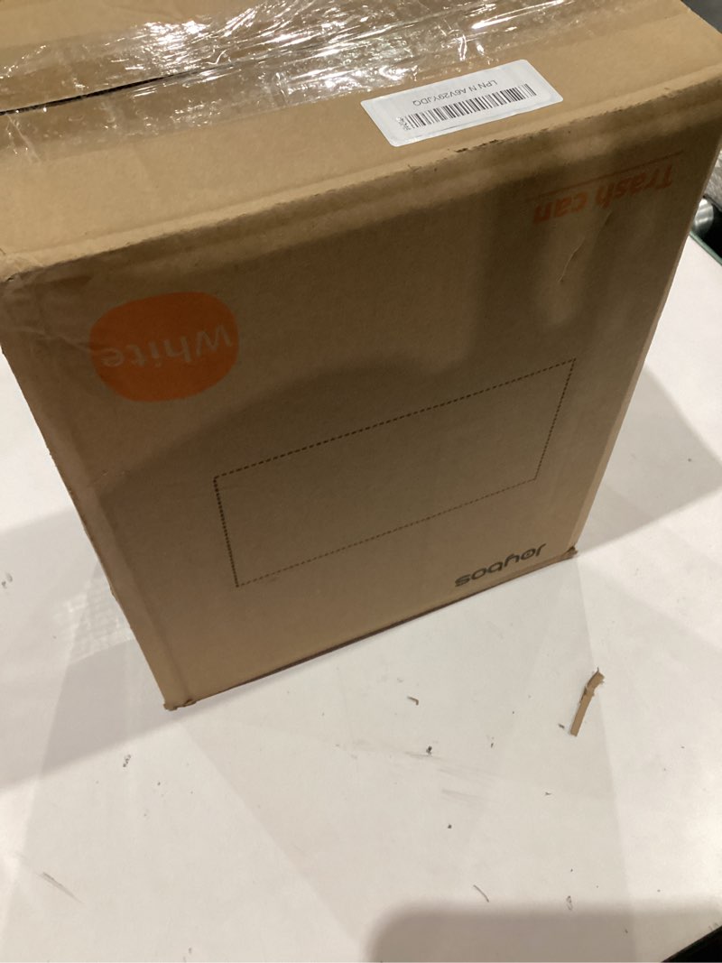 Condition photo showing As Is for funest Automatic Touchless Bathroom Trash Can with Lid- 3.5 Gallon Motion Sensor Garbage Can for Kitchen, Bedroom, Office,Auto-Adsorption Waterproof Bathroom Trash Can Battery Model