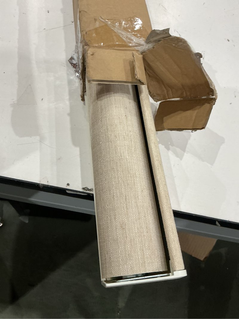 Condition photo showing As Is for persilux light filtering roller shades for window blinds,cordless,linen fabric,thermal insulated fabric uv protection shades for home,office,bedroom,door,light filtering-beige,46" w x 72" h 46"w x 72"h light filtering-beige