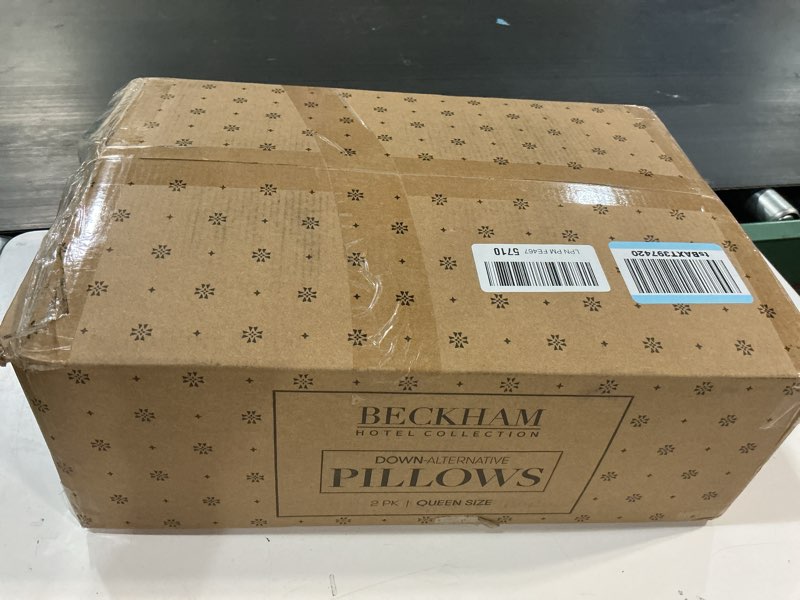 Condition photo showing New/Like New for Beckham Hotel Collection Bed Pillows Standard/Queen Size Set of 2 - Original Soft Down Alternative Pillow for Sleeping - Soft Support for Back, Stomach or Side Sleepers Queen / Standard White